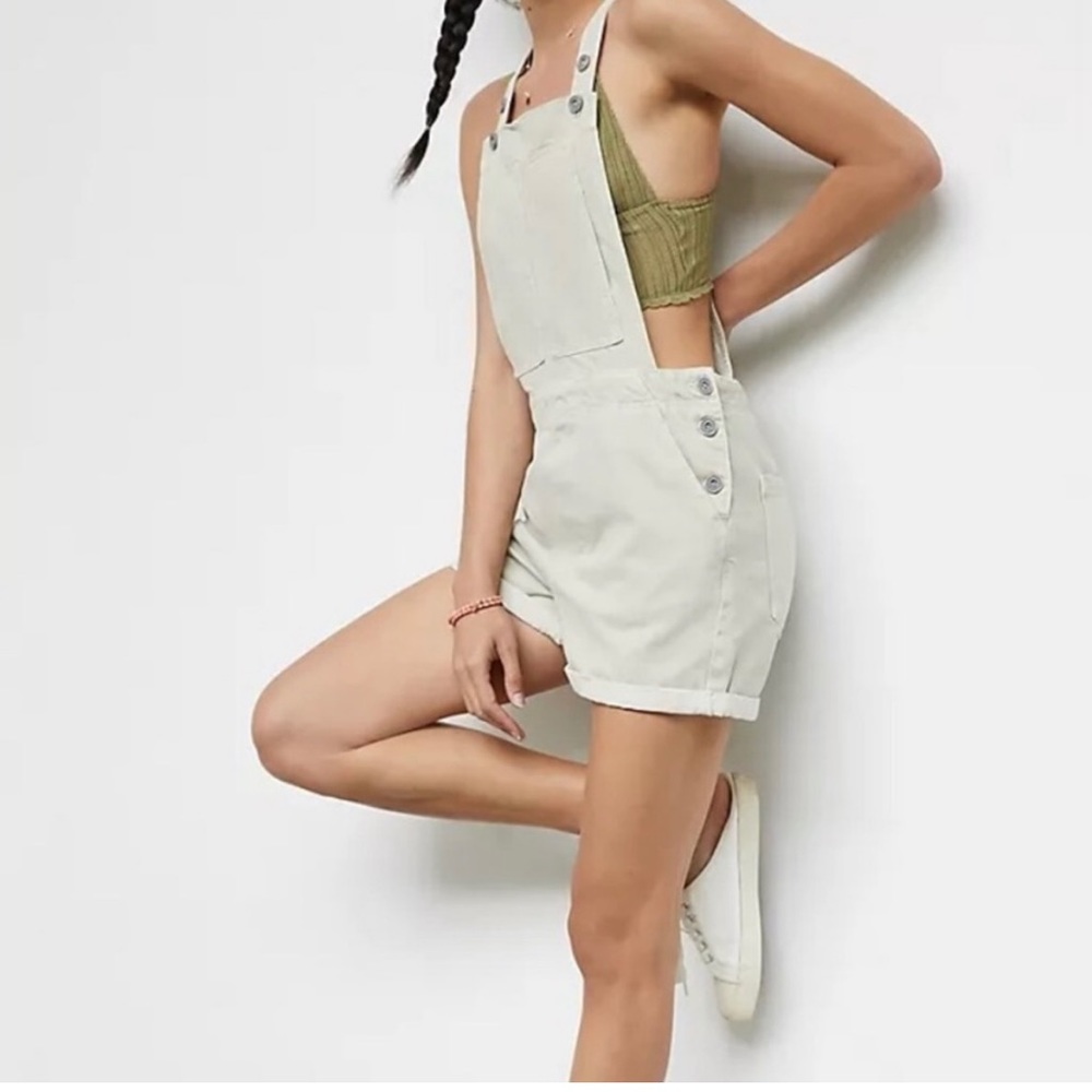 Anthropologie Pilcro Moss Green Denim Overall